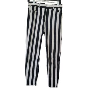 𝅺mango stripe skinny Light Cotton crop pants